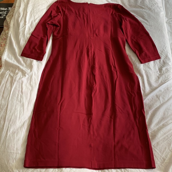 Deep red Talbots dress with stretch, size 10 - Picture 5 of 6